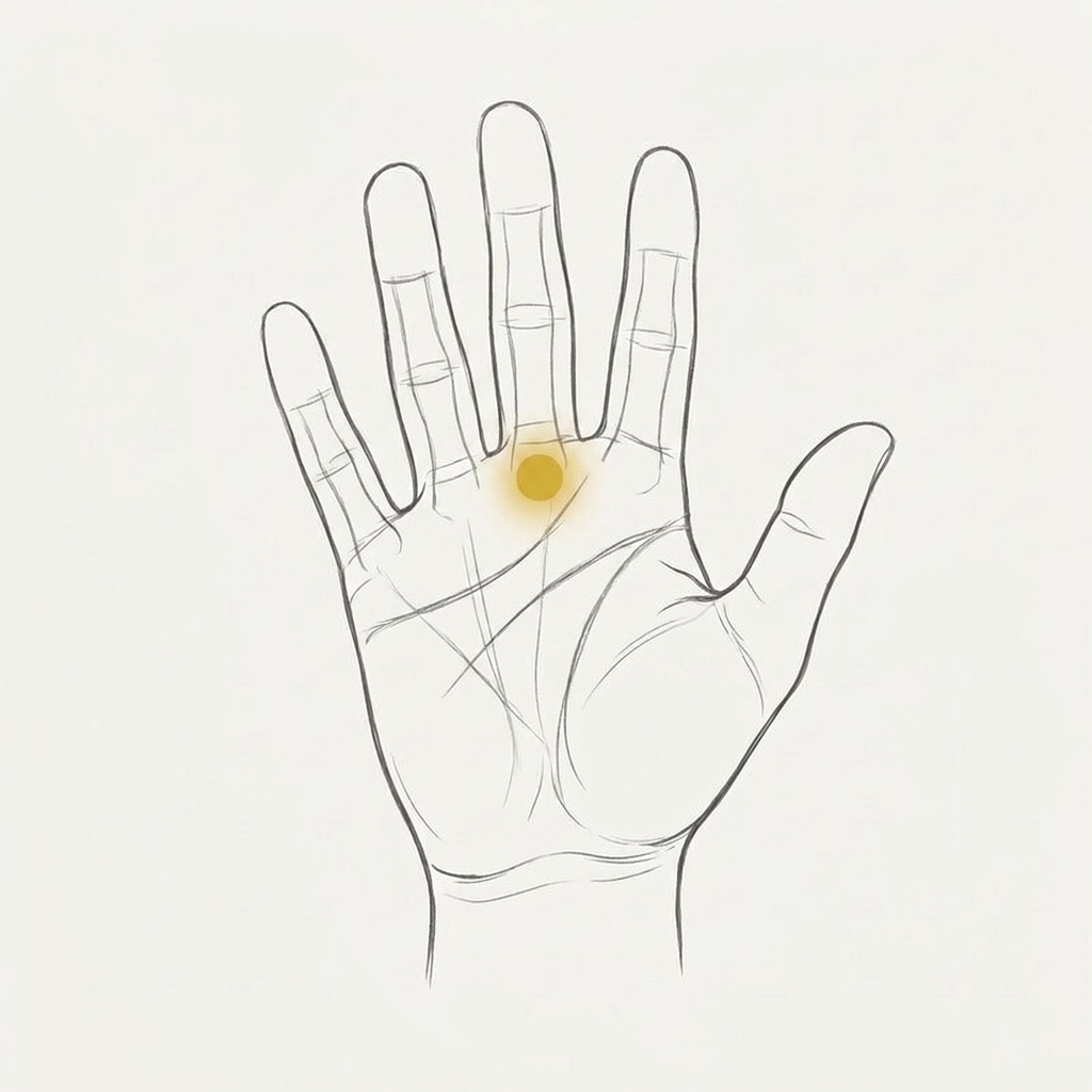 Hridaya Hand point illustration